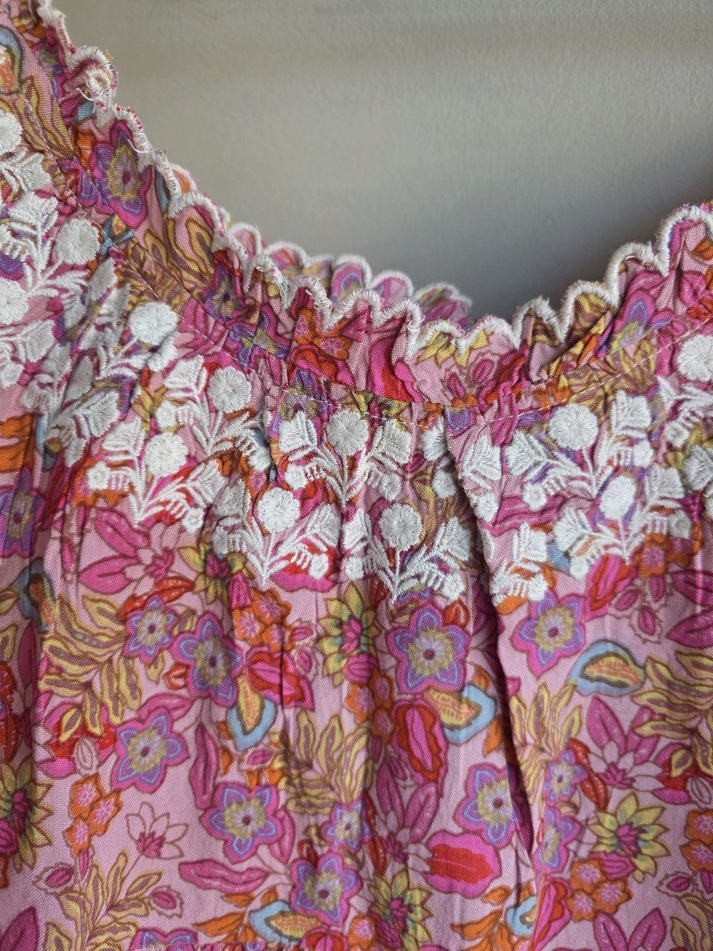 Natural Life Pink Floral Embroidered Boho Mini Dress NWT Size S - Picture 10 of 11